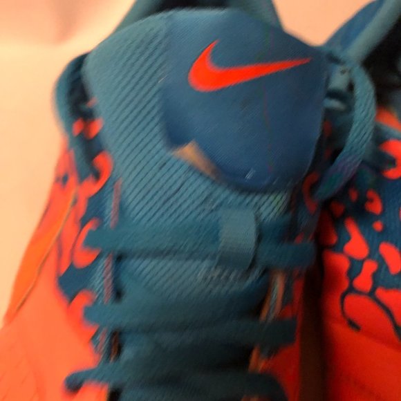 NIKE MEN'S ELASTICO II BRIGHT MANGO BLUE INDOOR SOCCER SHOE 580454-884 SIZE 12 - Picture 3 of 10